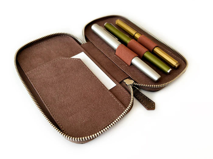 Eng Leather Co. - 3 Slot - Leather Pen Case Galaxy