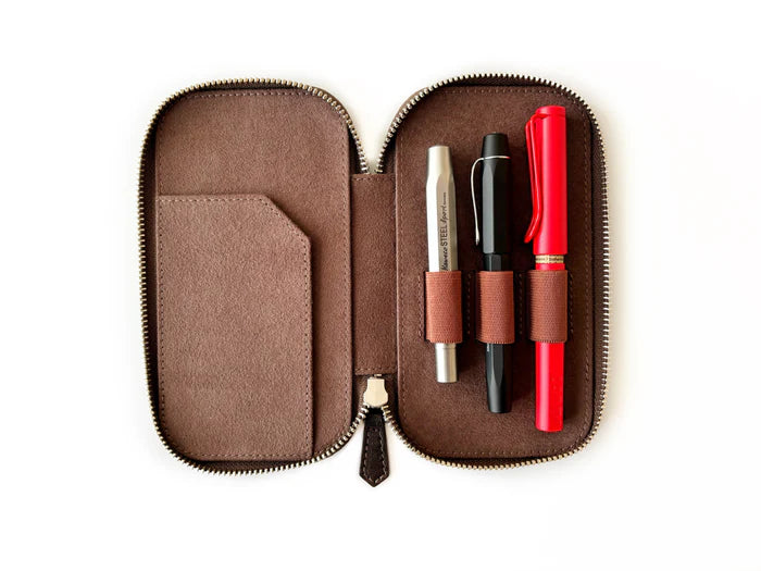 Eng Leather Co. - 3 Slot - Leather Pen Case Galaxy