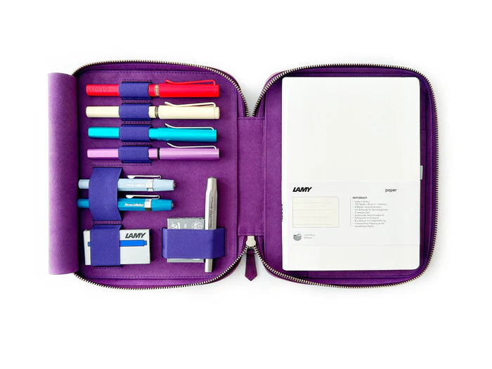 Eng Leather Co. - 4 Slot A5 Organizer Leather Pen Violet