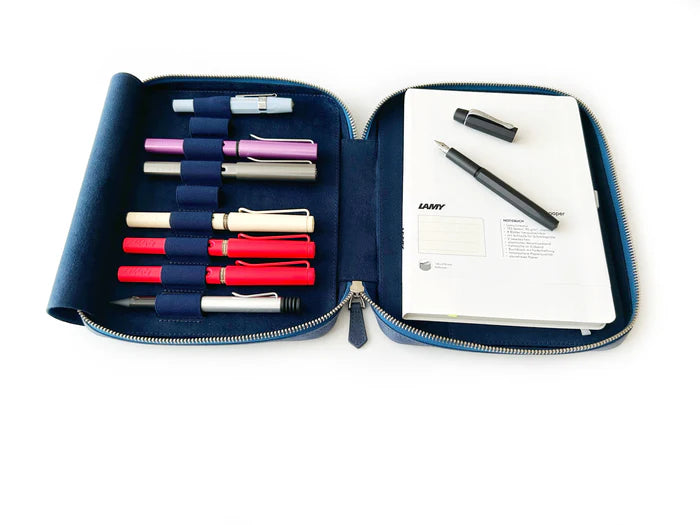 Eng Leather Co. - 9 Slot Leather Pen Case Midnight Blue