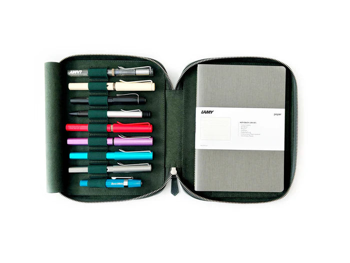 Eng Leather Co. - 9 Slot Leather Pen Case Patina Copper Green