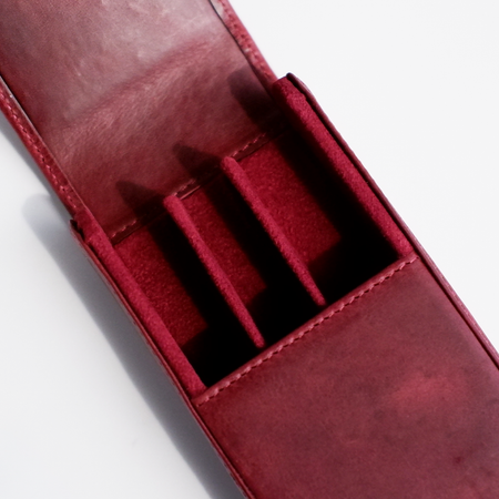 Eng Leather Co. - 3 Pen Hard Case Red - Papier Plume