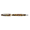 Esterbrook Estie fountain pen with silver fittings, featuring a sleek tortoise shell-style body and polished metal accents.