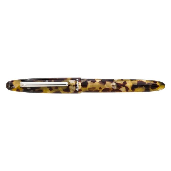 Esterbrook Estie fountain pen with silver fittings, shown in closed position on a white background.