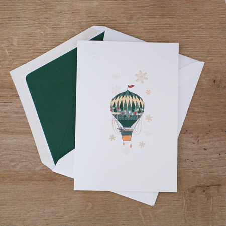 Christmas Cards - Hot Air Balloon - Papier Plume