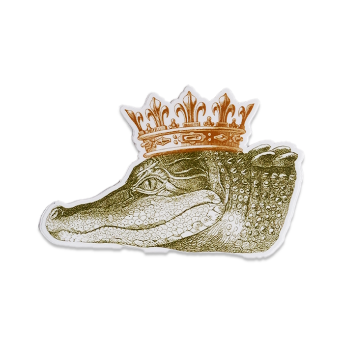 Alexa Pulitzer King Gator sticker featuring a detailed alligator design on glossy surface.