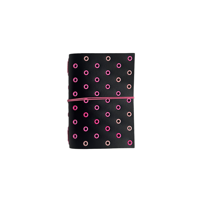 Imperfect Concepts - #23 - Max - Raven with Pink Grommets - A6 Bifold Folio
