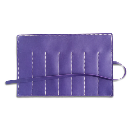 San Lorenzo - Leather Pen Roll - Royal Purple - Papier Plume