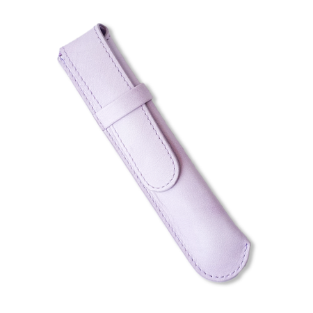 Leather Pen Case - Single Slot - Purple - Papier Plume