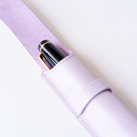 Leather Pen Case - Single Slot - Purple - Papier Plume