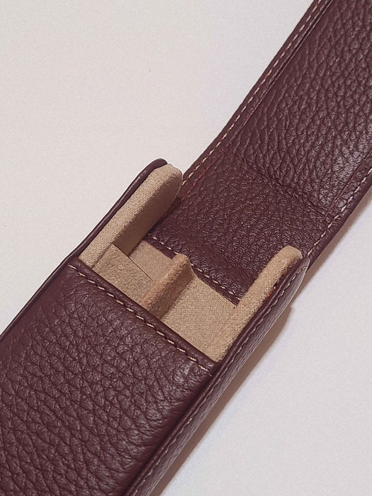 Eng Leather Co. - 2 Pen Hard Case Green Blurgundy