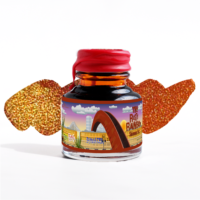 Papier Plume - The Rusty Rainbow - Shimmer Fountain Pen Ink - Papier Plume