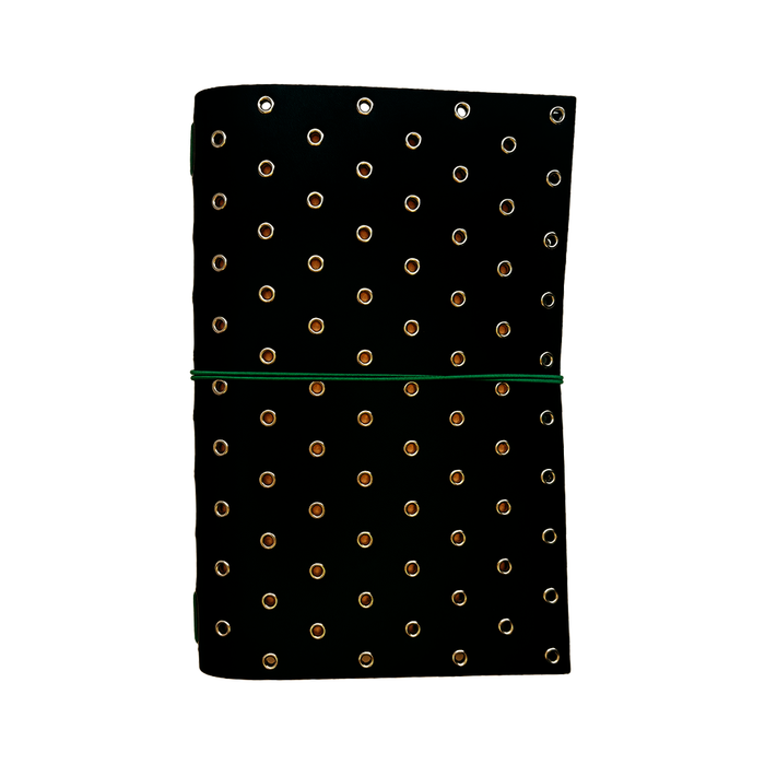 Imperfect Concepts - #5 - Thatcher - Black with Silver Grommets - A5 Bifold Folio