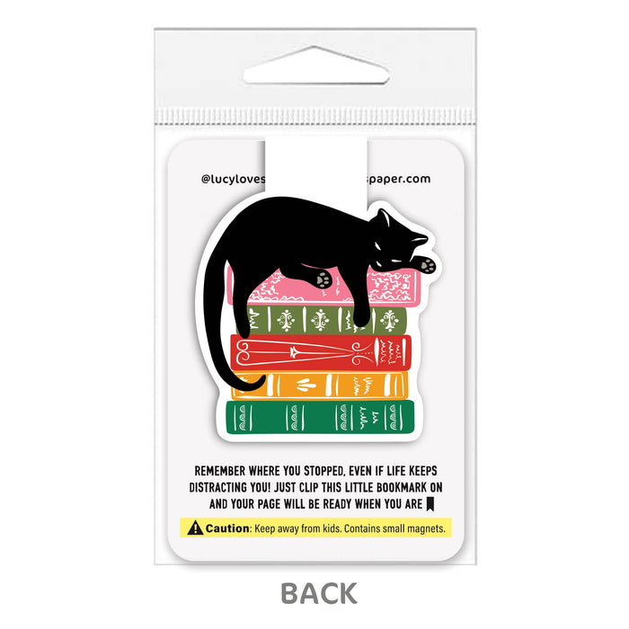 Magnetic Bookmark | Cat & Books - Papier Plume