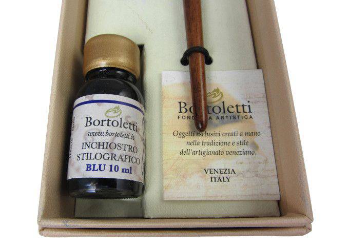 Bortoletti - Wood and Brass Dip Pen Calligraphy Set - Papier Plume