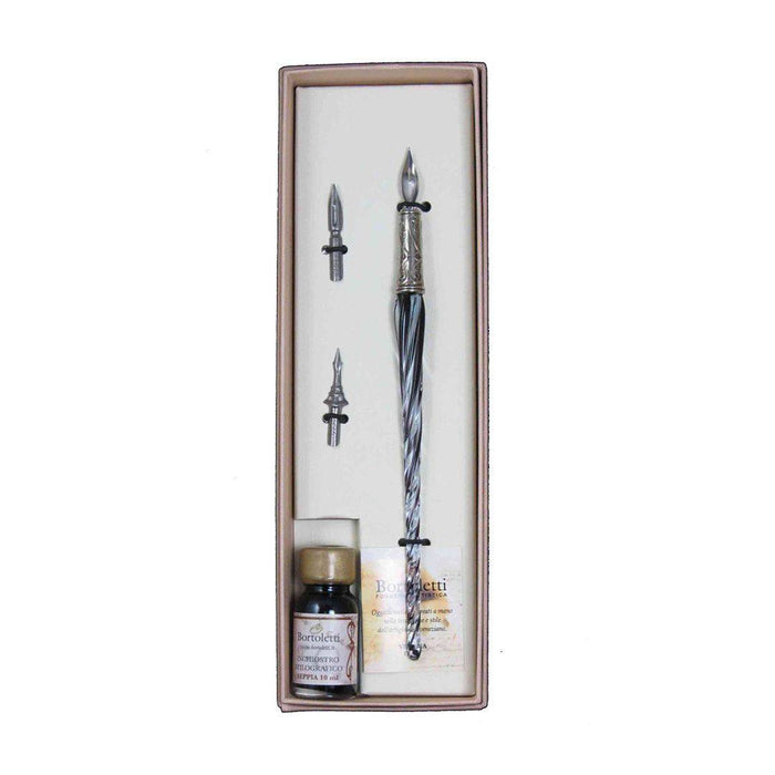 Bortoletti Entwined Murano Glass Dipping Pen Set