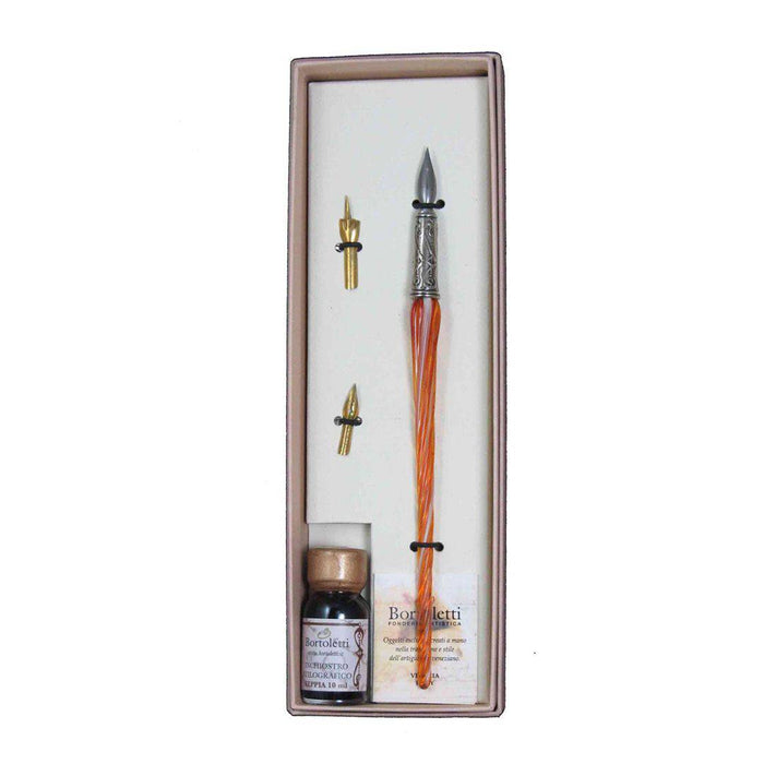 Bortoletti Entwined Murano Glass Dipping Pen Set