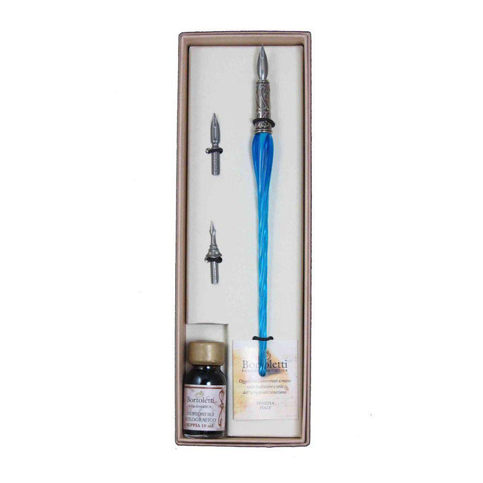 Bortoletti Entwined Murano Glass Dipping Pen Set