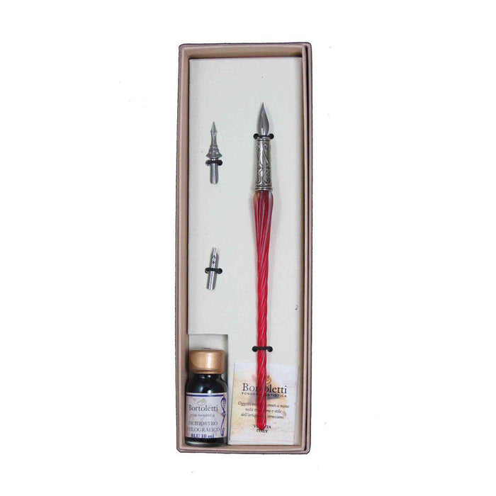 Bortoletti Entwined Murano Glass Dipping Pen Set