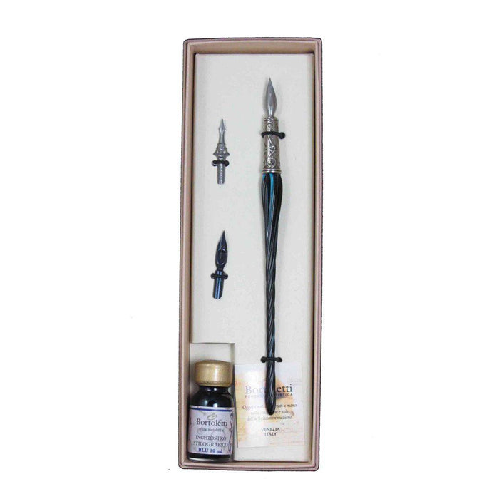 Bortoletti Entwined Murano Glass Dipping Pen Set