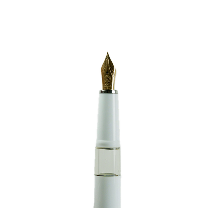 Cleo Skribent - Classic Gold Goldfeder - Fountain Pen - Piston - White