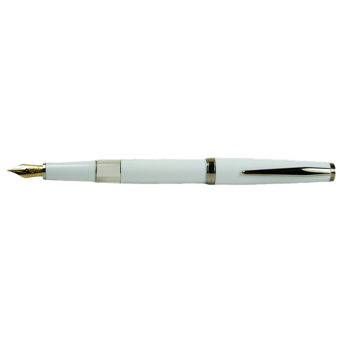 Cleo Skribent - Classic Gold Goldfeder - Fountain Pen - Piston - White