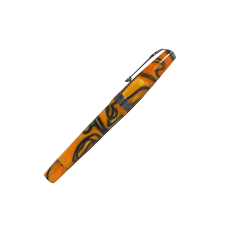 Conway Stewart Model 100 SE Orange Swirl Orange Swirl w/ Black Trim - Fountain Pen - Papier Plume