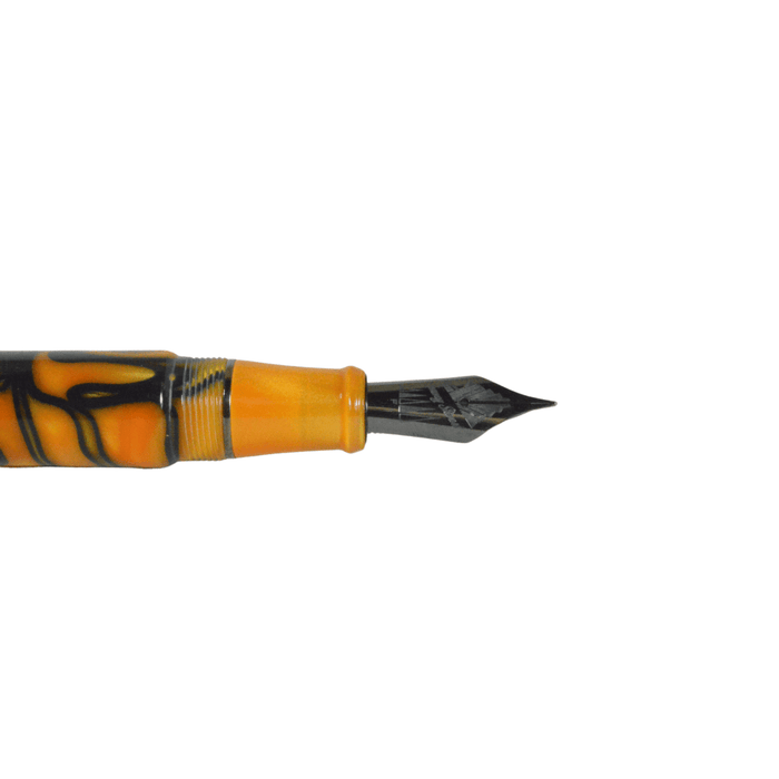 Conway Stewart Model 100 SE Orange Swirl Orange Swirl w/ Black Trim - Fountain Pen - Papier Plume