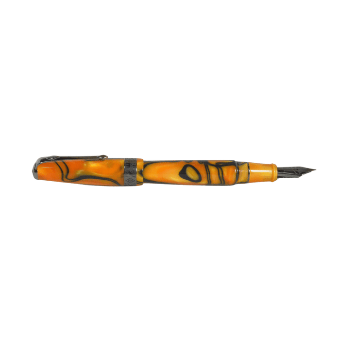 Conway Stewart Model 100 SE Orange Swirl Orange Swirl w/ Black Trim - Fountain Pen - Papier Plume