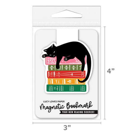 Magnetic Bookmark | Cat & Books - Papier Plume