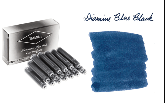 Diamine - Ink Cartridges - International Size - Blue Black - Papier Plume