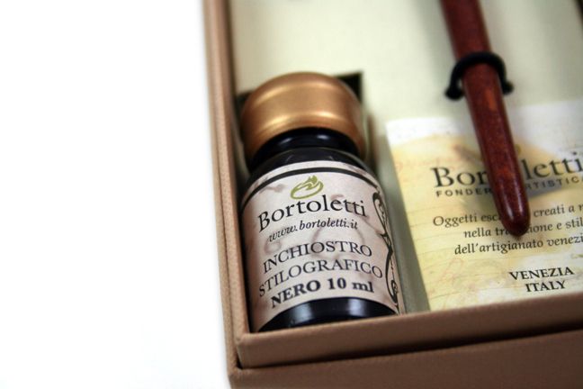Bortoletti - Wood and Bronze - Dip Pen Calligraphy Set