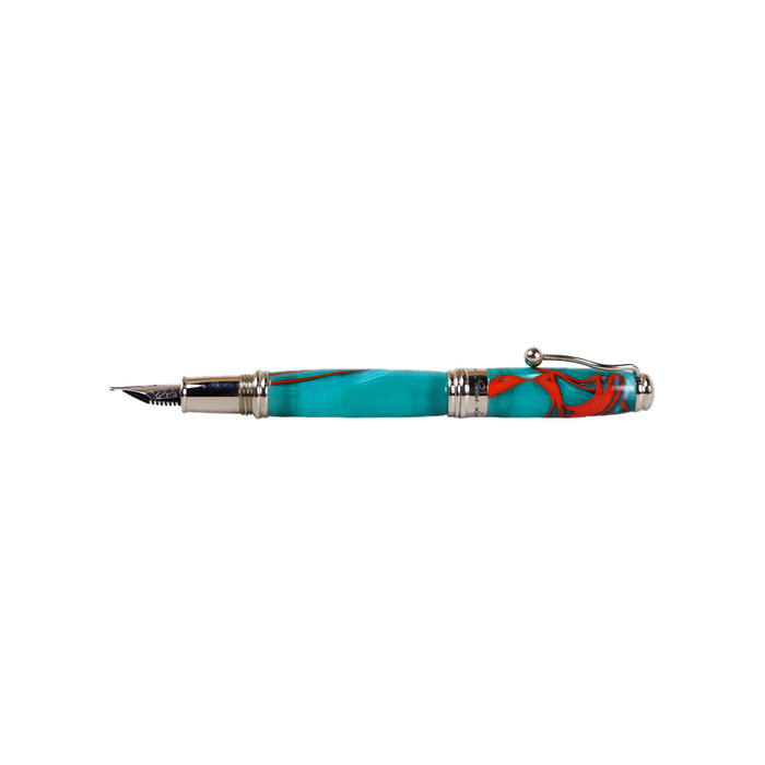 Jean-Pierre Lepine - Indigo Classic Murano - Turquoise with Red Filet - Fountain Pen