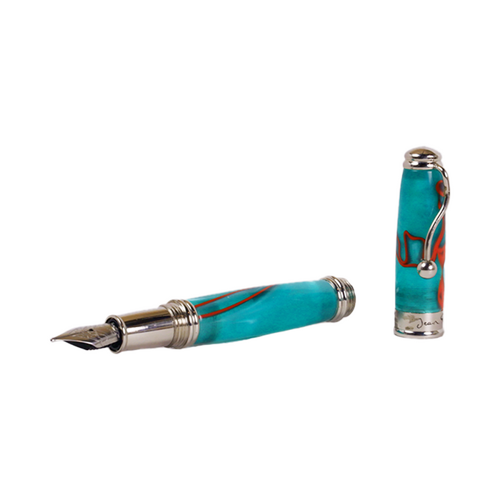 Jean-Pierre Lepine - Indigo Classic Murano - Turquoise with Red Filet - Fountain Pen