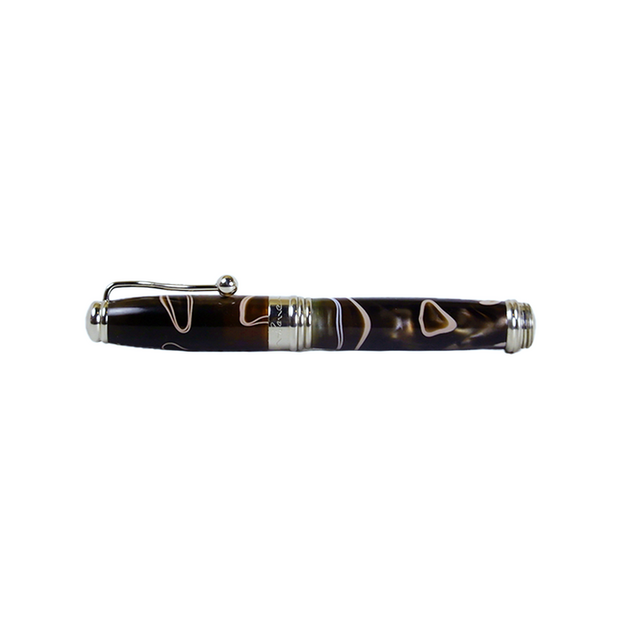 Jean-Pierre Lepine - Indigo Classic Murano - Brown with Beige Filet - Fountain Pen