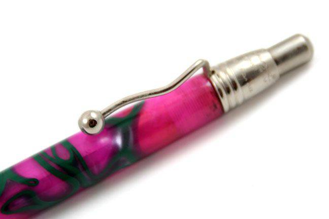 Jean-Pierre Lepine Indigo - Classic Murano - Ballpoint - Pink w/ Green Filet - Papier Plume