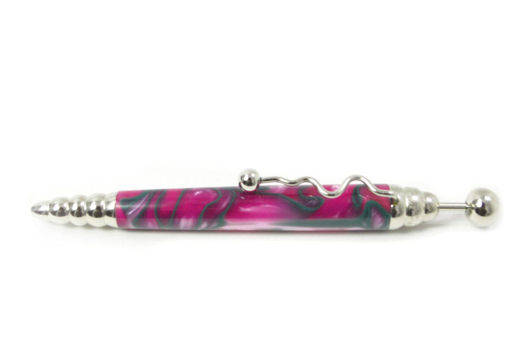 Jean-Pierre Lepine Zig Zag Ballpoint Pen - Pink with Green Filet - Papier Plume