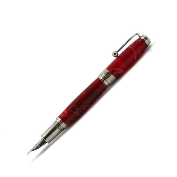 Jean-Pierre Lepine - Indigo Classic Murano - Red with Yellow Filet - Fountain Pen