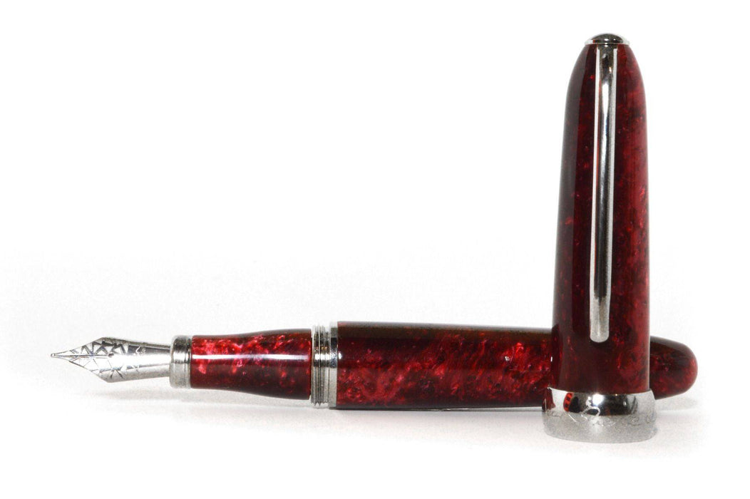 Jean-Pierre Lepine - Winston - Fountain Pen - Red with Chrome Accessory