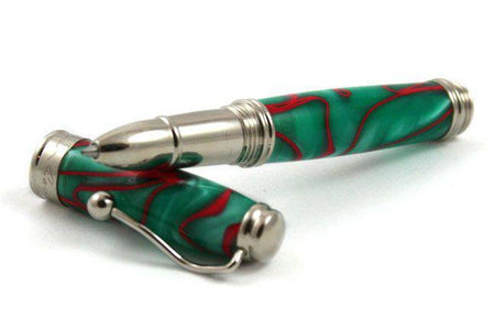 Jean-Pierre Lepine - Indigo Classic Murano - Rollerball - Green with Red Filet - Papier Plume