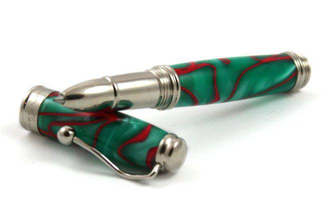 Jean-Pierre Lepine - Indigo Classic Murano - Rollerball - Green with Red Filet - Papier Plume