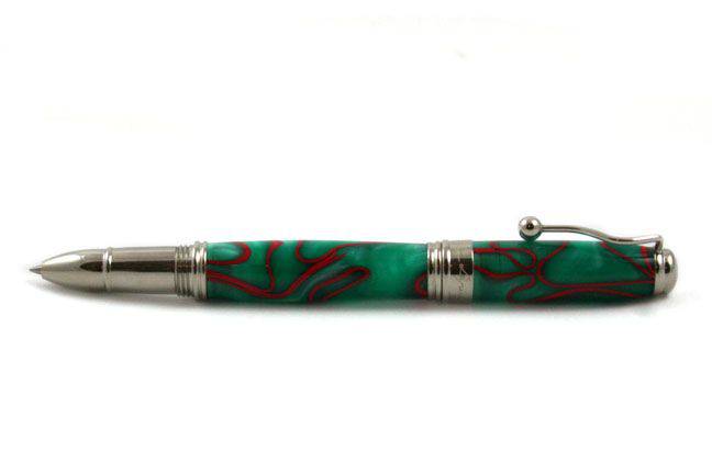 Jean-Pierre Lepine - Indigo Classic Murano - Rollerball - Green with Red Filet - Papier Plume