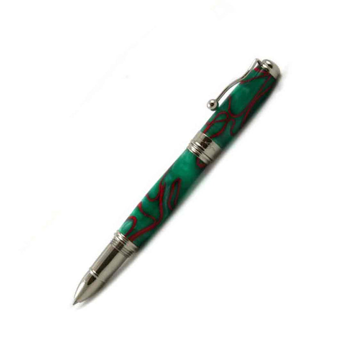 Jean-Pierre Lepine - Indigo Classic Murano - Rollerball - Green with Red Filet - Papier Plume