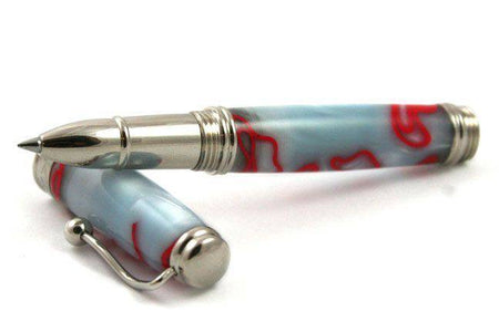 Jean-Pierre Lepine - Indigo Classic Murano - Rollerball - Grey with Red Filet - Papier Plume