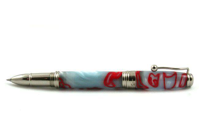 Jean-Pierre Lepine - Indigo Classic Murano - Rollerball - Grey with Red Filet - Papier Plume