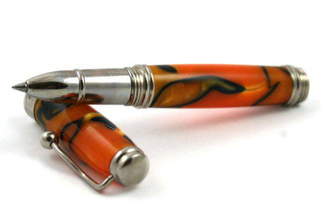 Jean-Pierre Lepine - Indigo Classic Murano - Rollerball - Orange with Blue Filet - Papier Plume