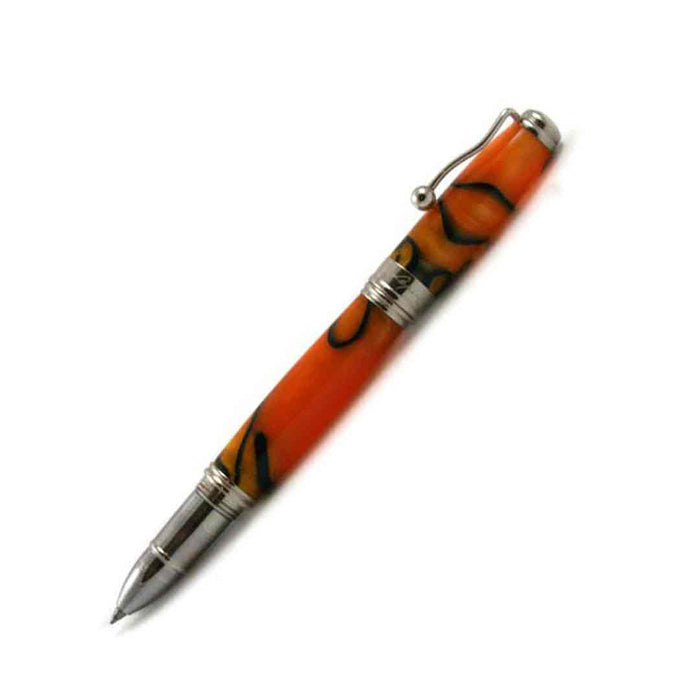 Jean-Pierre Lepine - Indigo Classic Murano - Rollerball - Orange with Blue Filet - Papier Plume