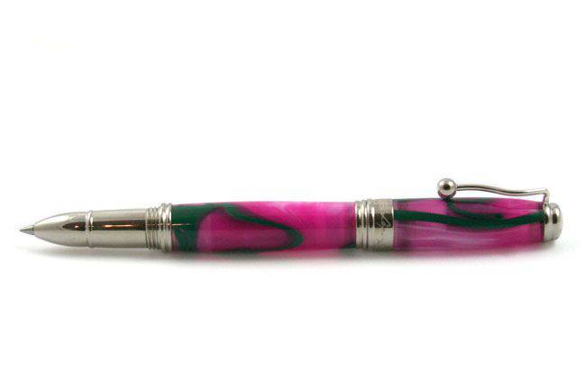 Jean-Pierre Lepine - Indigo Classic Murano - Rollerball - Pink with Green Filet - Papier Plume