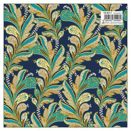 Kartos - Wrapping Paper - Blue Paisley - Papier Plume