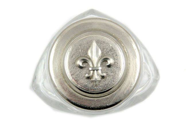 Ink Bottle - Pewter Top - Fleur De Lys Design